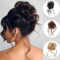 Messy Bun Scrunchies Hair Bun Synthetic Curly Wavy Hairpiece
