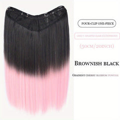 Ombre Hair Extension V Shape 4 Clips Straight Hair 50 8 Cm