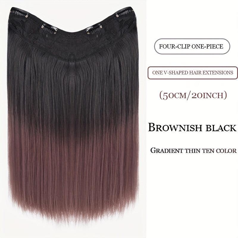 Ombre Hair Extension V Shape 4 Clips Straight Hair 50 8 Cm