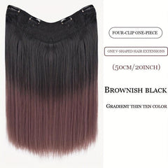 Ombre Hair Extension V Shape 4 Clips Straight Hair 50 8 Cm