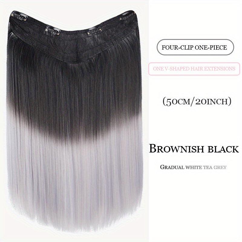 Ombre Hair Extension V Shape 4 Clips Straight Hair 50 8 Cm