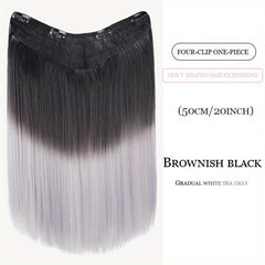 Ombre Hair Extension V Shape 4 Clips Straight Hair 50 8 Cm