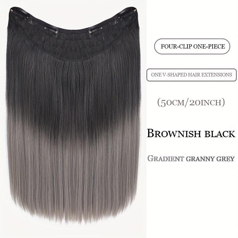 Ombre Hair Extension V Shape 4 Clips Straight Hair 50 8 Cm