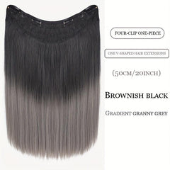 Ombre Hair Extension V Shape 4 Clips Straight Hair 50 8 Cm
