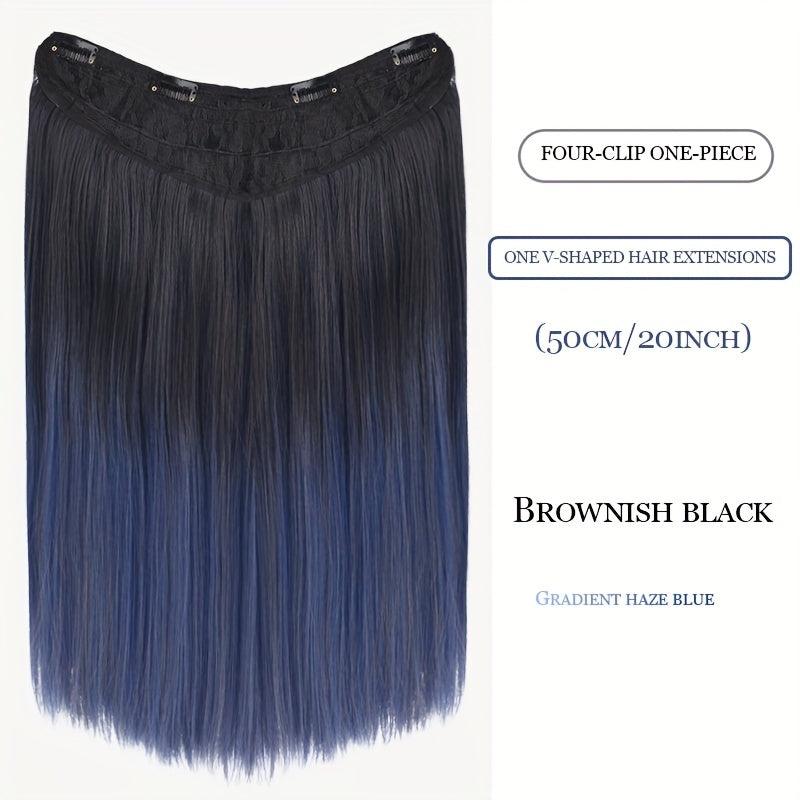 Ombre Hair Extension V Shape 4 Clips Straight Hair 50 8 Cm