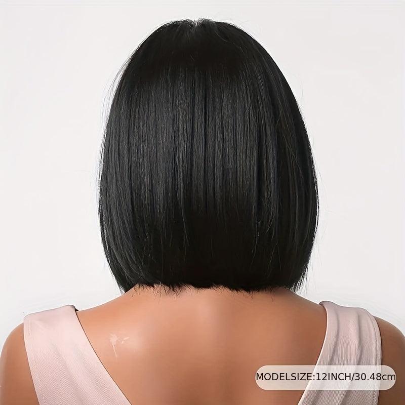 Short Bob Wig With Fringe Straight Wigs For Women