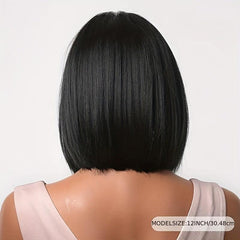 Short Bob Wig With Fringe Straight Wigs For Women