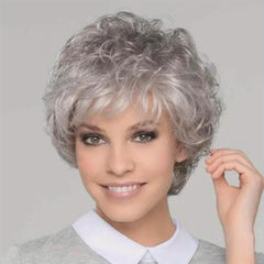 Short Curly Wigs For Women Mixed Brown Wig Pixie Cut Wavy Layered Synthetic Hair