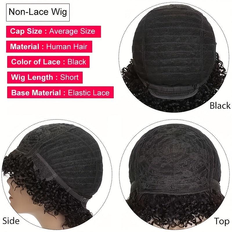 Men's Short Curly Synthetic Wig Heat Resistant Side Parted Wig