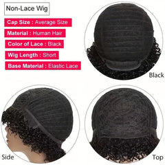 Men's Short Curly Synthetic Wig Heat Resistant Side Parted Wig