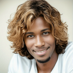 Men's Short Curly Synthetic Wig Heat Resistant Side Parted Wig