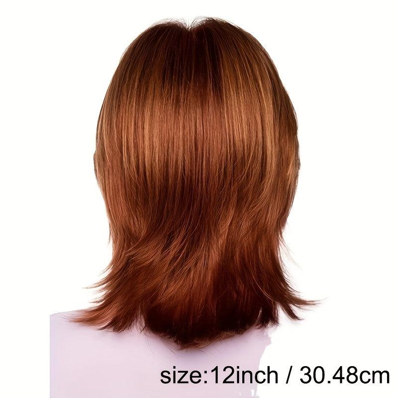 Short Straight Hair Wigs for Women Synthetic Fluffy Hair Wigs for Daily Party