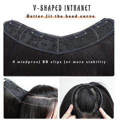 Women's V Shaped Long Hair Extension Synthetic Wig Layered Hair Pad