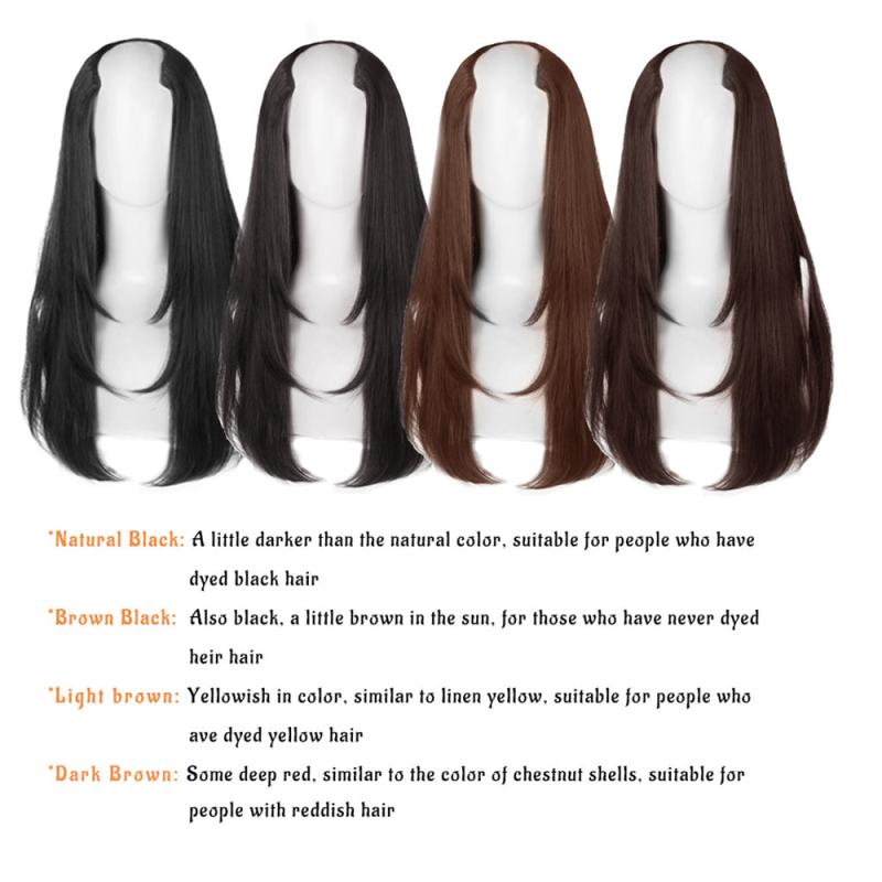 Women's V Shaped Long Hair Extension Synthetic Wig Layered Hair Pad