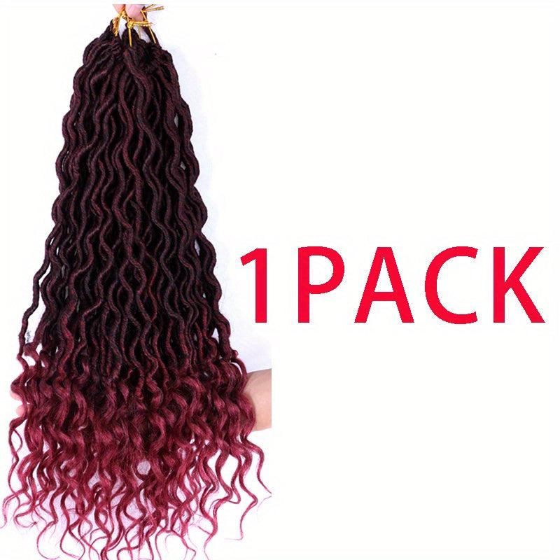 6Pcs 45 72 Cm Ombre Curly Faux Locs Crochet Hair Extensions