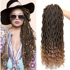 6Pcs 45 72 Cm Ombre Curly Faux Locs Crochet Hair Extensions