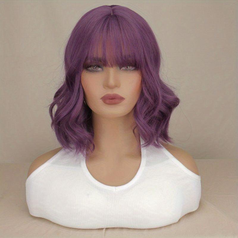 Medium Long Curly Bob Cut Synthetic Wig Matte Medium