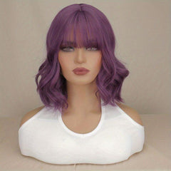 Medium Long Curly Bob Cut Synthetic Wig Matte Medium