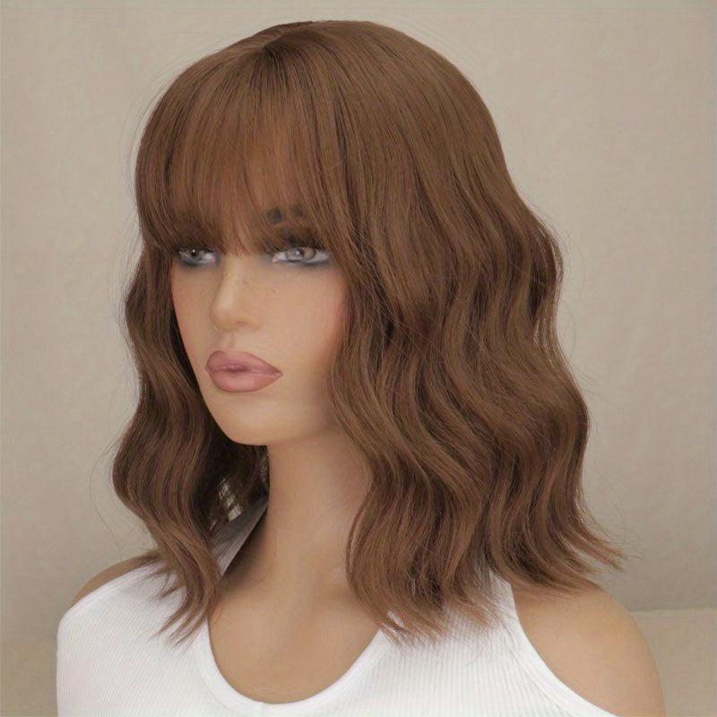 Medium Long Curly Bob Cut Synthetic Wig Matte Medium