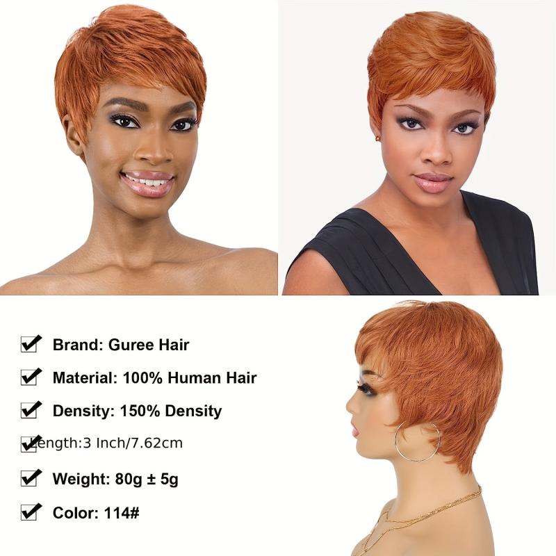 10 16 Cm Wavy Layered Short Hair Wig for Women Synthetic None Lace Hair Wig
