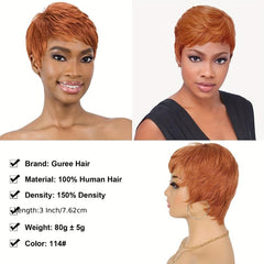 10 16 Cm Wavy Layered Short Hair Wig for Women Synthetic None Lace Hair Wig
