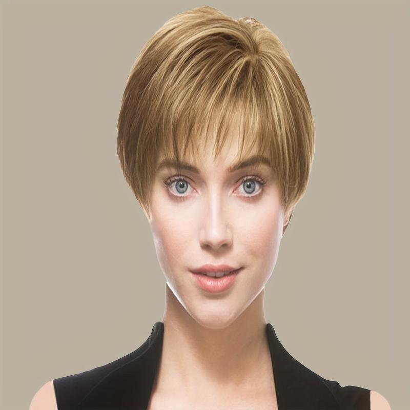 Short Pixie Cut Hair Wigs Machine Synthetic Hair Wigs For Women