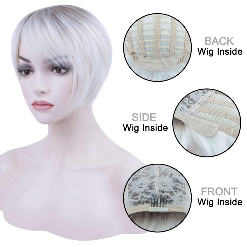 Short Pixie Cut Hair Wigs Machine Synthetic Hair Wigs For Women