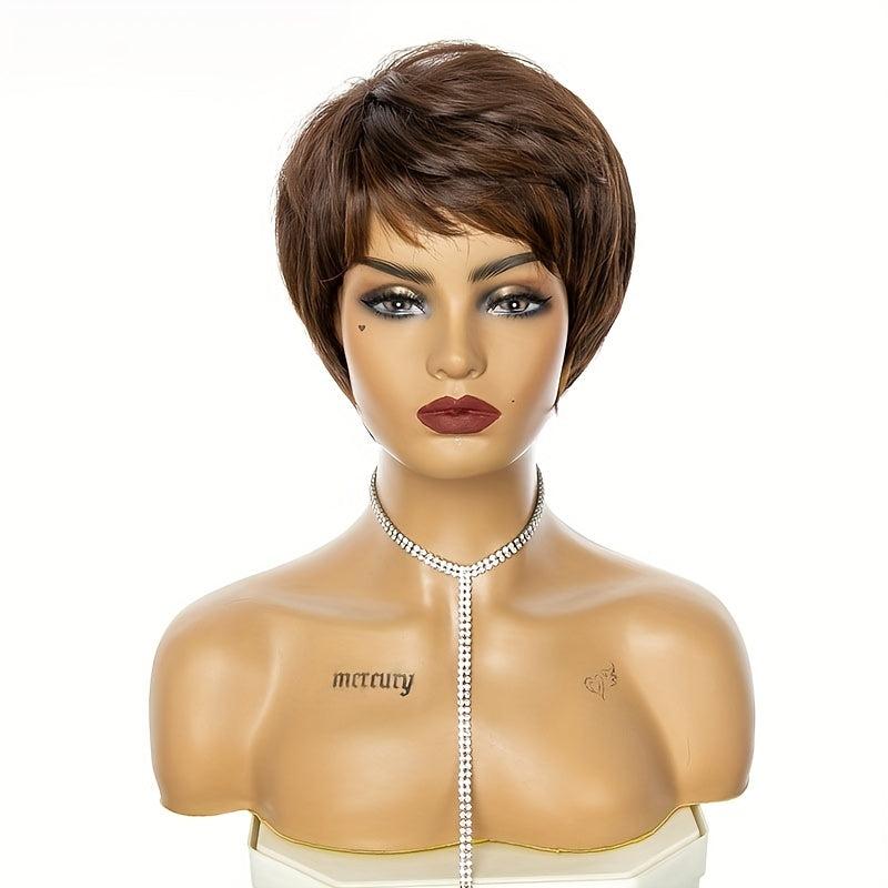 Short Straight Hair Wig 20 32 Cm Women's Synthetic Fiber Machine Hair Wig