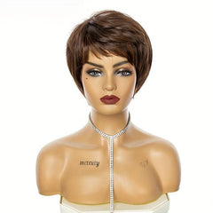 Short Straight Hair Wig 20 32 Cm Women's Synthetic Fiber Machine Hair Wig