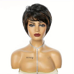 Short Straight Hair Wig 20 32 Cm Women's Synthetic Fiber Machine Hair Wig