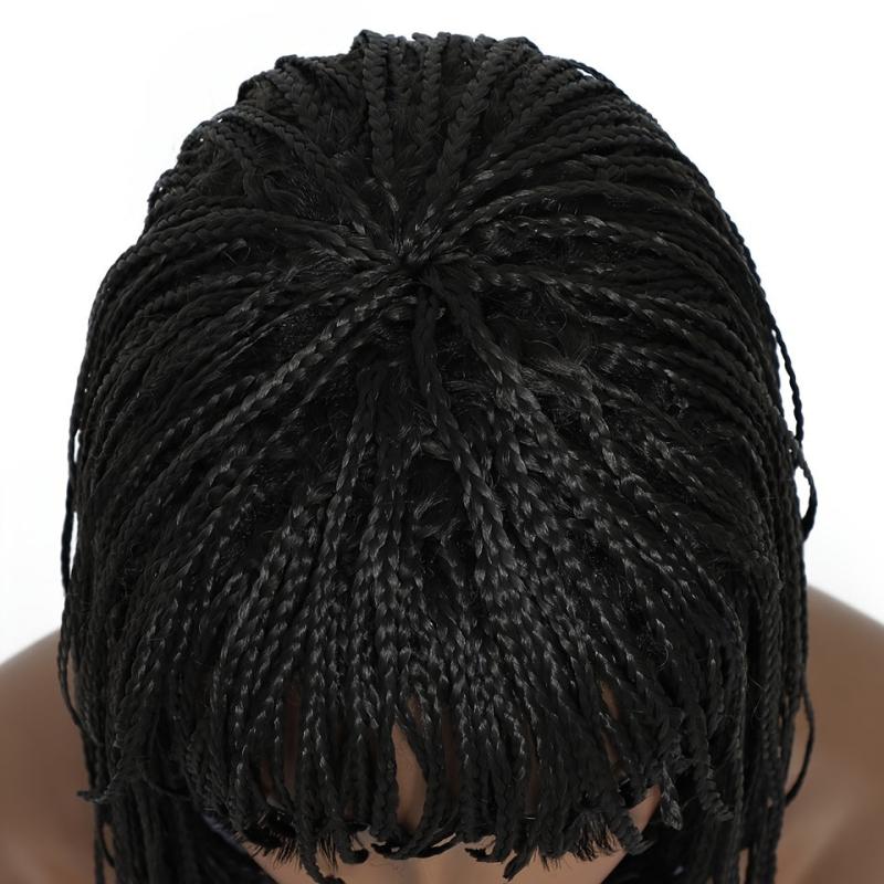 Short Bob Braided Hair Wigs Synthetic Braided Wig With Bangs