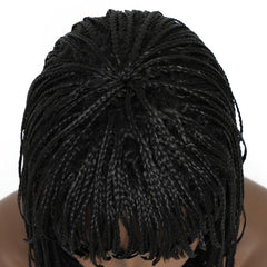 Short Bob Braided Hair Wigs Synthetic Braided Wig With Bangs