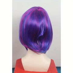 Short Straight Bob Wig Women Purple Highlight