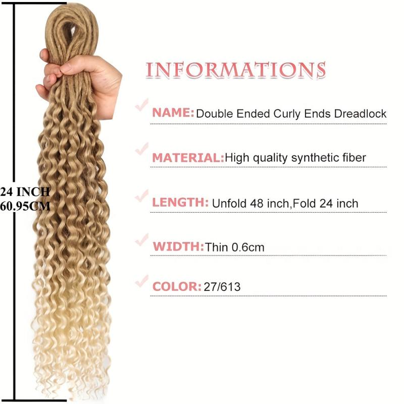 Dreadlock Extensions Synthetic Hair 60 10 Strands Curly Reggae Hip Hop Style