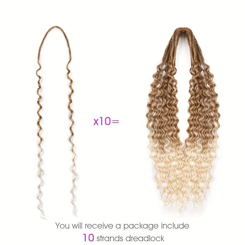 Dreadlock Extensions Synthetic Hair 60 10 Strands Curly Reggae Hip Hop Style