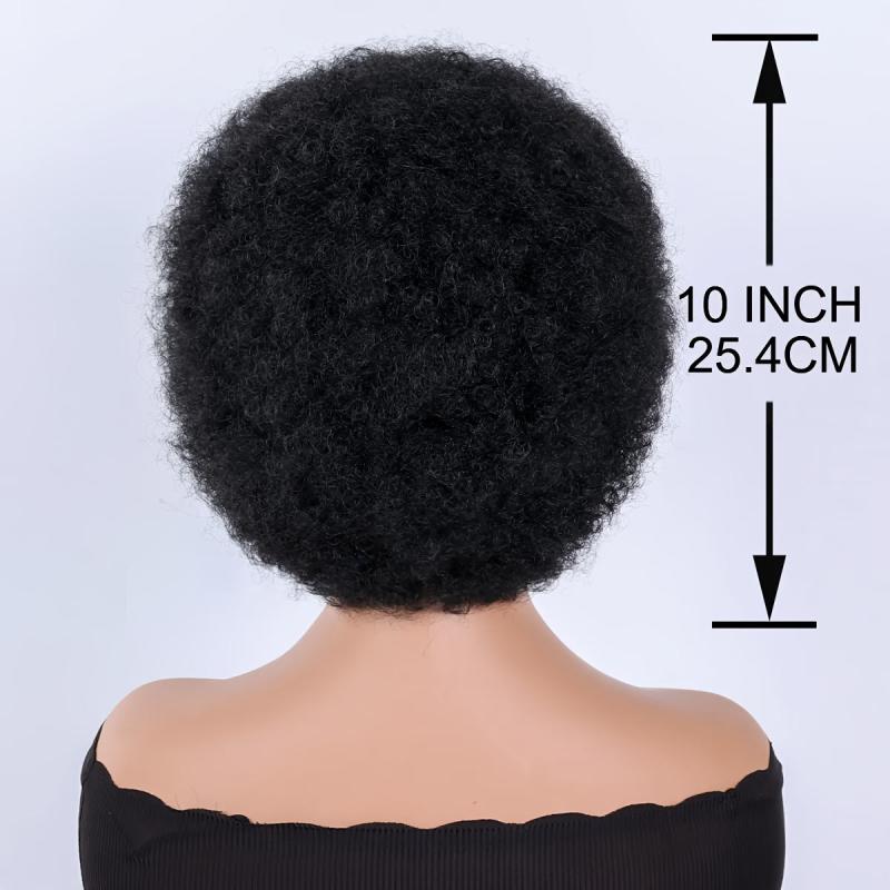 Afro Kinky Curly Wigs Short Fluffy Hair Synthetic Wig for Women