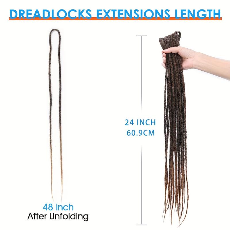 10 Strands Dreadlock Braids Synthetic Hair Extensions Ombre 60