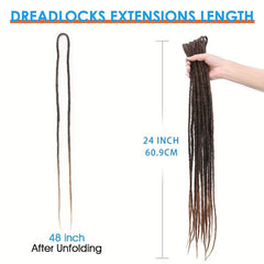 10 Strands Dreadlock Braids Synthetic Hair Extensions Ombre 60