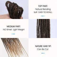 10 Strands Dreadlock Braids Synthetic Hair Extensions Ombre 60