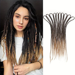 10 Strands Dreadlock Braids Synthetic Hair Extensions Ombre 60