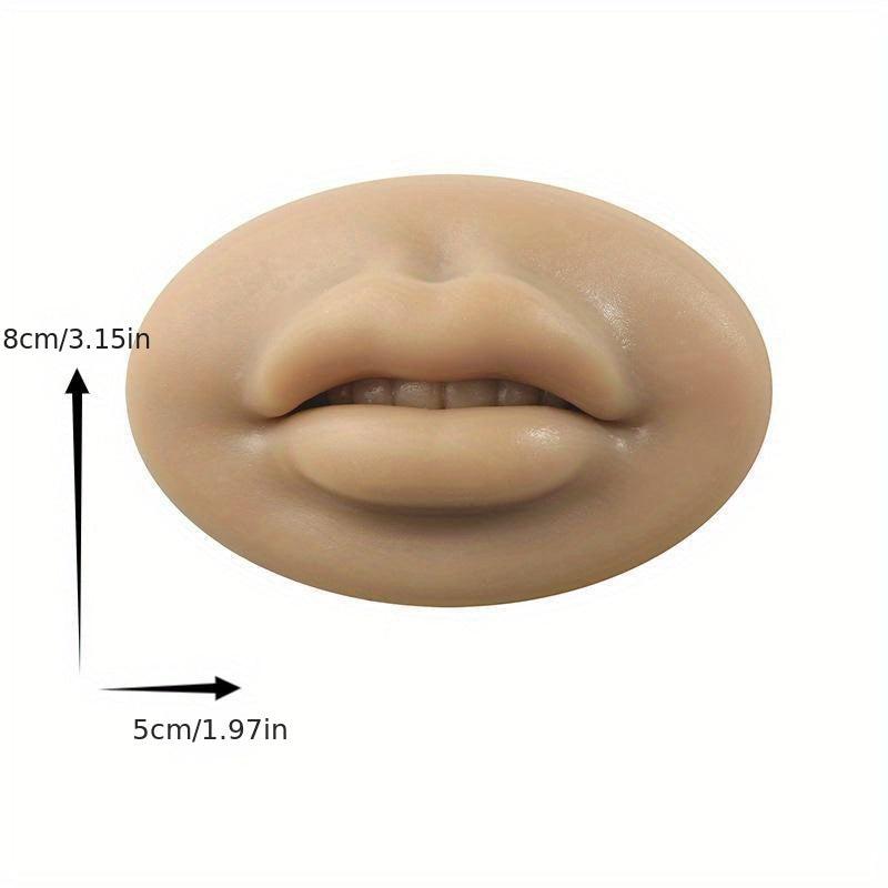 Silicone Lips Practice Skin with Teeth for Makeup Artists and Tattooists