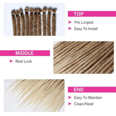 Hippie Dreadlock Extensions 10 Strands Synthetic Hair Crochet Braiding 60-96cm