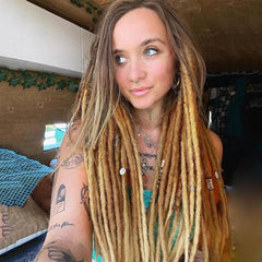 Hippie Dreadlock Extensions 10 Strands Synthetic Hair Crochet Braiding 60-96cm