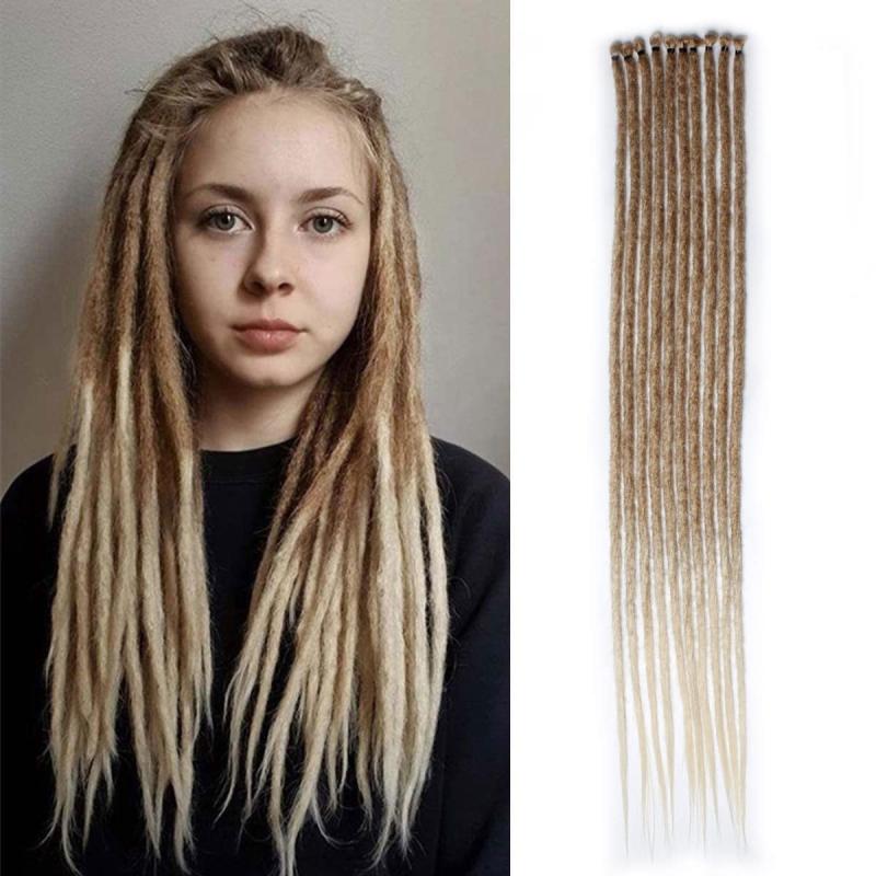 Hippie Dreadlock Extensions 10 Strands Synthetic Hair Crochet Braiding 60-96cm