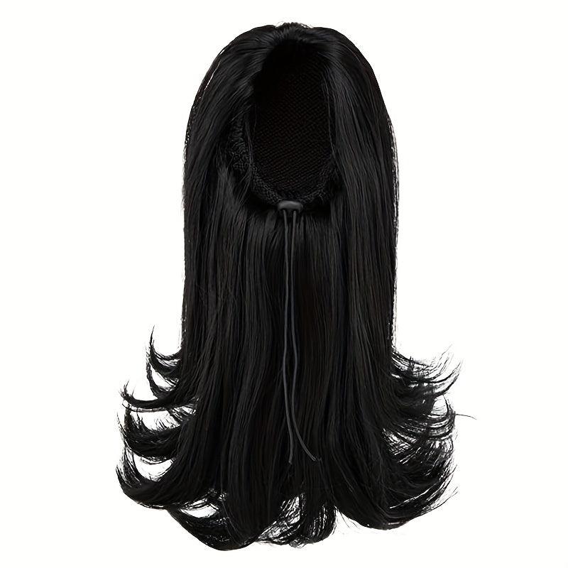 Long Straight Synthetic Ponytail Extension with Drawstring