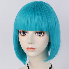 Short Bob Straight Hair Wigs With Bangs for Anime Cosplay Halloween