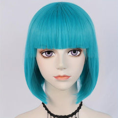 Short Bob Straight Hair Wigs With Bangs for Anime Cosplay Halloween