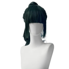 Green Long Curly Wig With Ponytail Anime Cosplay Wig