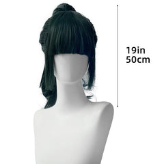 Green Long Curly Wig With Ponytail Anime Cosplay Wig