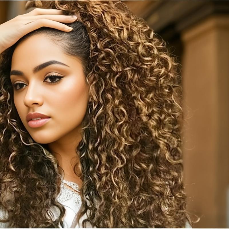 Long Curly Synthetic Wig Natural Looking Daily Use